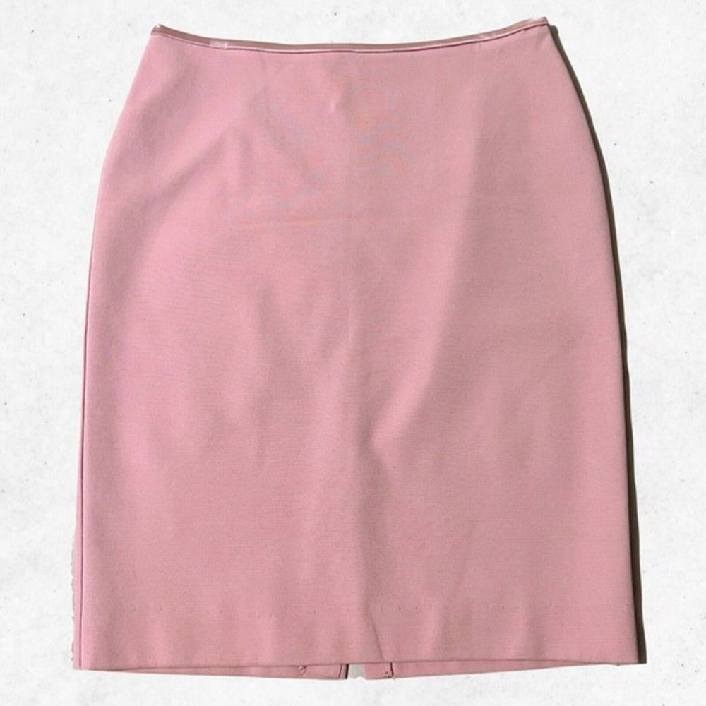 Maria Bianca Nero Sz L Barbie Pink‎ Pencil Skirt Stretchy Knit Satin Lined Work